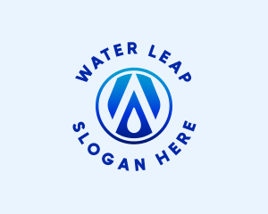 Water Droplet Letter W logo design