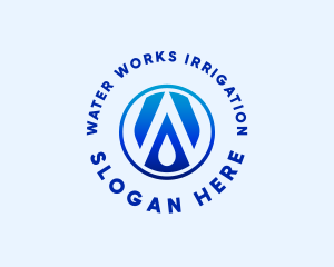 Water Droplet Letter W logo design