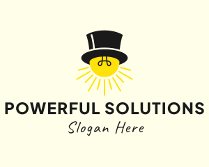 Top Hat Light Bulb logo design