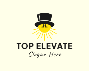 Top Hat Light Bulb logo design