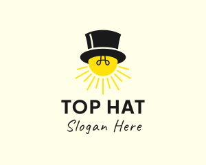 Top Hat Light Bulb logo design