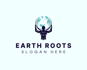 Atlas Earth Man logo design