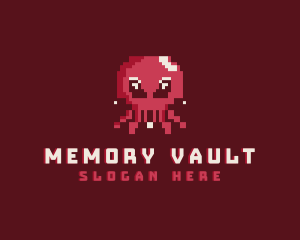 Pixel Octopus Animal logo