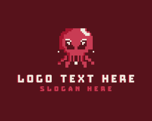 Pixel Octopus Animal logo