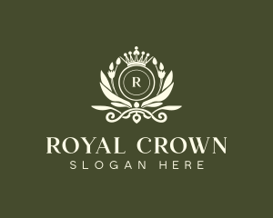 Floral Royal Crown logo design