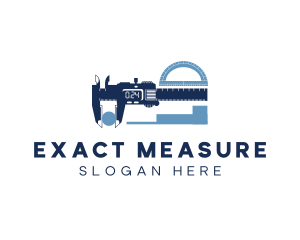 Caliper Protractor Measuring Tool logo design