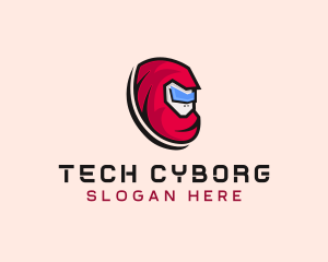 Futuristic Cyborg Character logo design