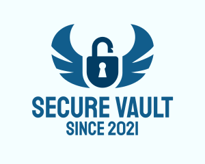 Blue Wing Padlock logo