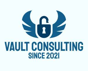 Blue Wing Padlock logo