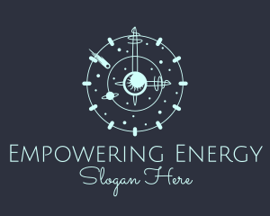 Solar System Clock logo design