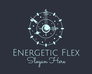 Solar System Clock logo design