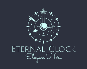 Solar System Clock logo design