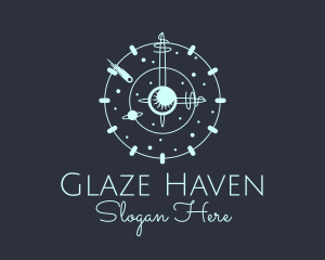 Solar System Clock logo design