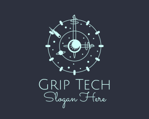 Solar System Clock logo design