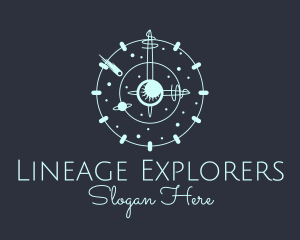 Solar System Clock logo design