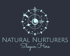 Solar System Clock logo design