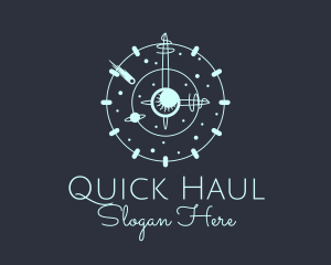 Solar System Clock logo design