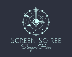 Solar System Clock logo design