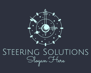 Solar System Clock logo design