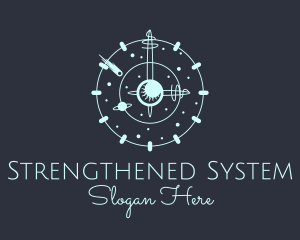 Solar System Clock logo design