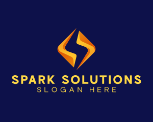 Spark Lightning Electrical logo design