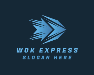 Gradient Blue Arrow Express logo design