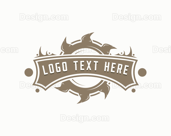 Circular Saw Lumberjack Logo