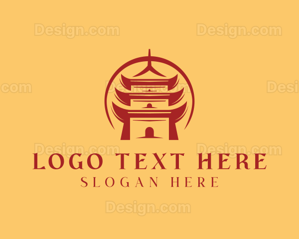 Oriental Temple Shrine Pagoda Logo