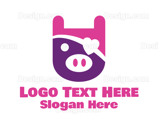 Cute Pirate Pig Logo