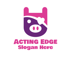 Cute Pirate Pig logo design