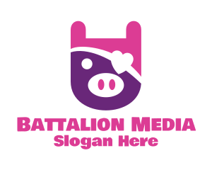 Cute Pirate Pig logo design