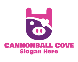 Cute Pirate Pig logo