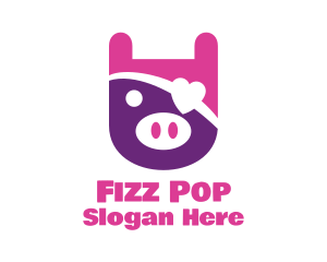 Cute Pirate Pig logo design