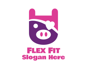 Cute Pirate Pig logo design