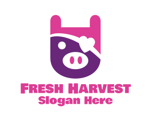 Cute Pirate Pig logo design