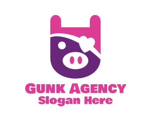 Cute Pirate Pig logo design