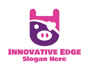 Cute Pirate Pig logo design