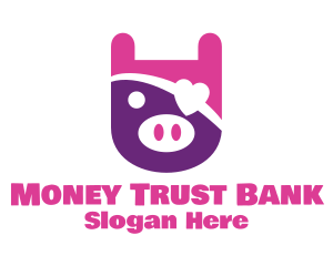 Cute Pirate Pig logo design