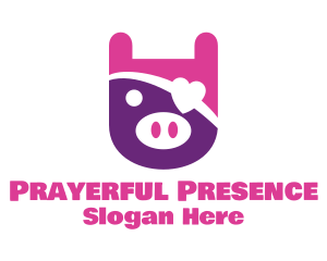 Cute Pirate Pig logo design