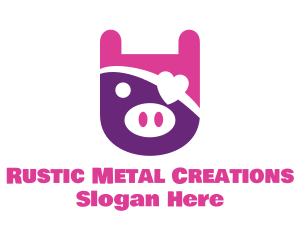 Cute Pirate Pig logo design