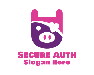 Cute Pirate Pig logo design