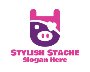 Cute Pirate Pig logo design