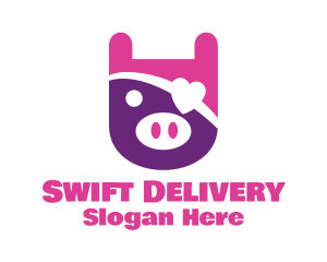 Cute Pirate Pig logo design