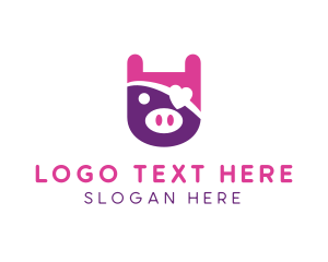 Cute Pirate Pig logo