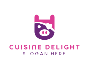 Cute Pirate Pig logo design