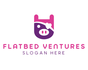 Cute Pirate Pig logo design