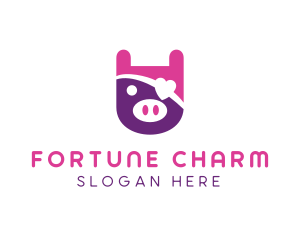 Cute Pirate Pig logo design