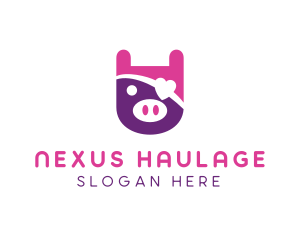 Cute Pirate Pig logo design