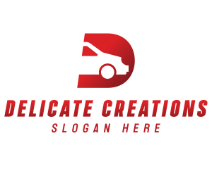 Red Car D logo design