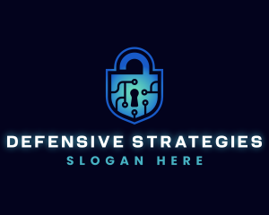 Security Defense Padlock logo design